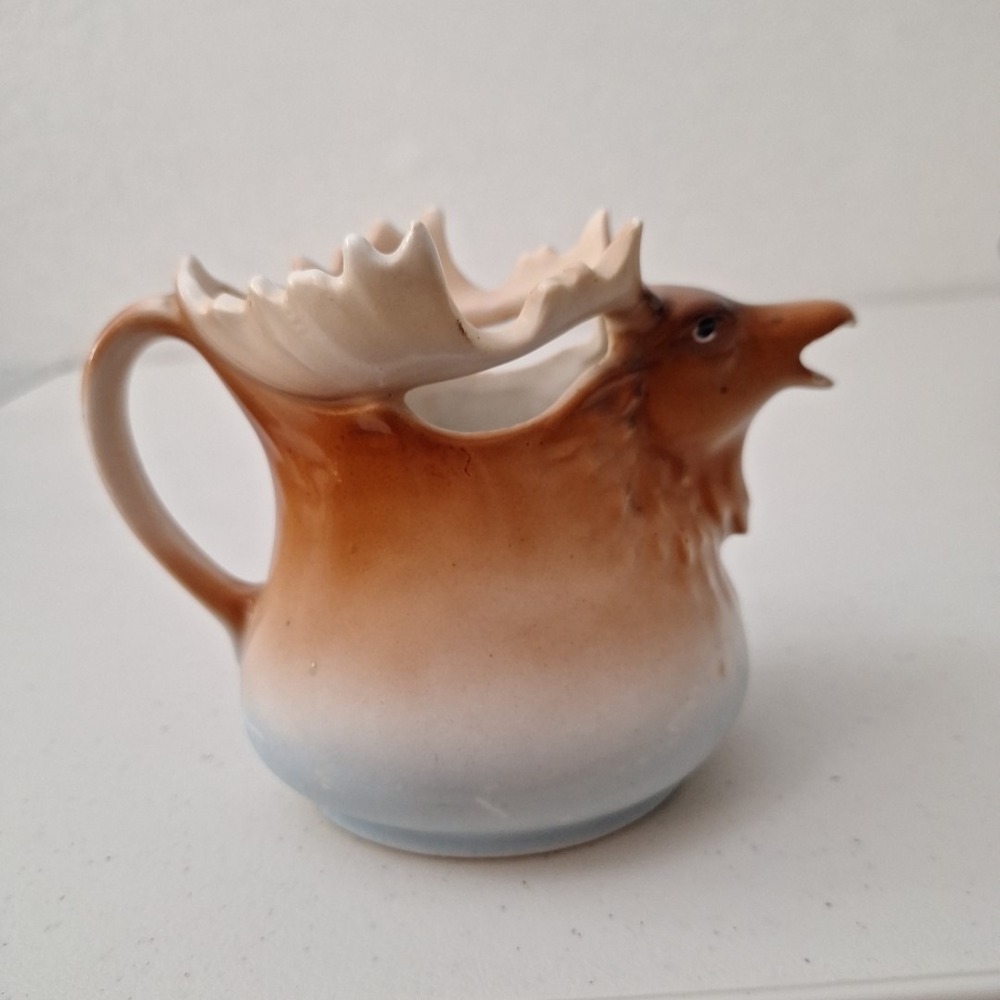 Vintage AUSTRIA Elk Creamer Pitcher Mug MCM Lodge Cabin Rustic Austrian SIGNED - Picture 9 of 9